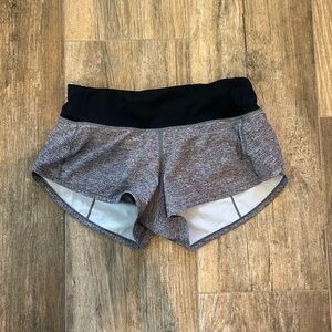 lululemon gray speed up shorts